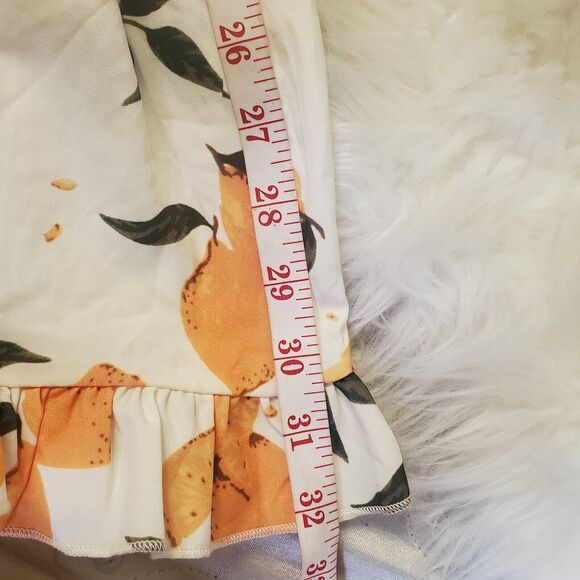 NWT Cider Dress Junior’s Ivory Yellow Lemon Print Sundress Tie Straps Size M - Picture 11 of 11